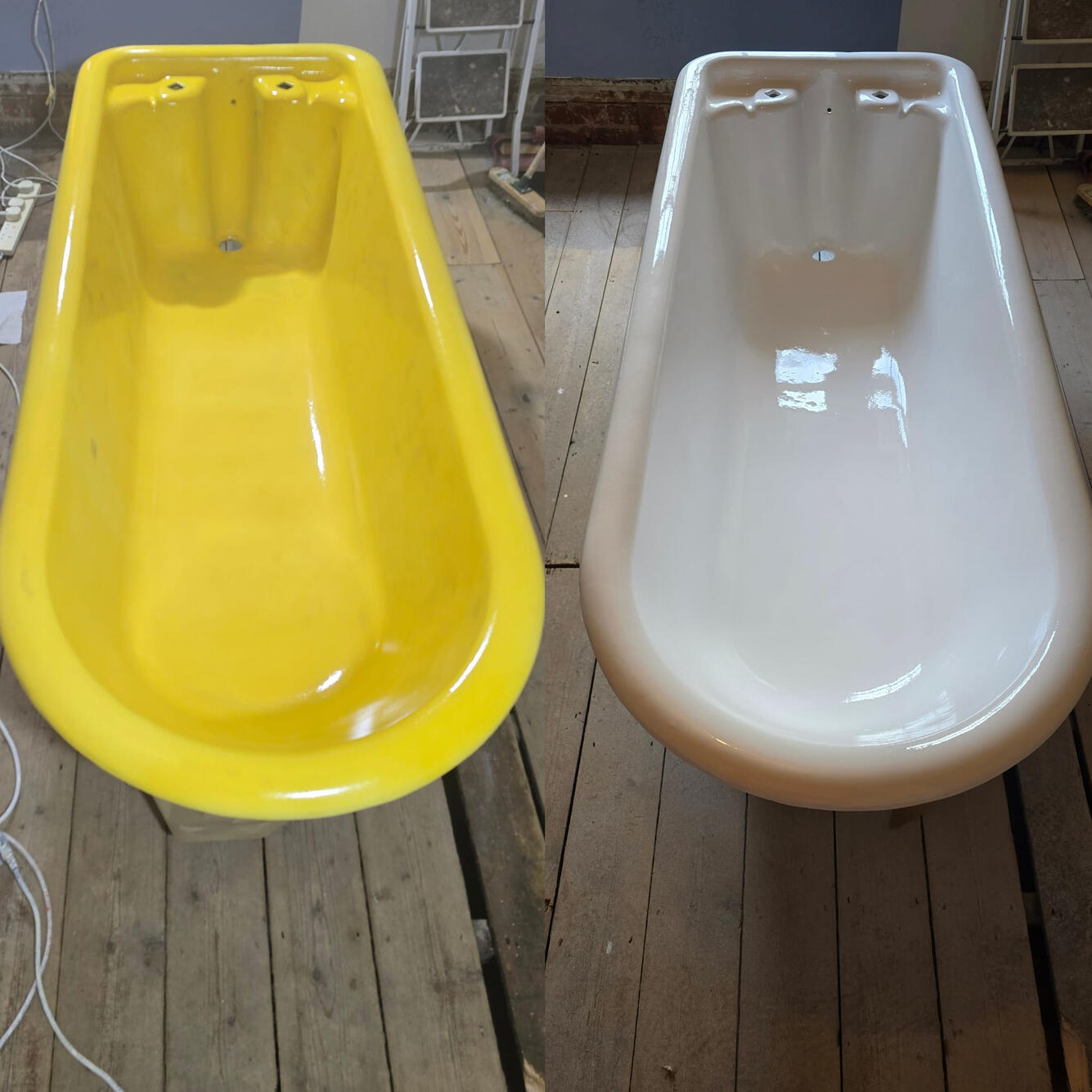 CAST IRON BATH RESURFACED OldBEFORE AND AFTER PHOTOS OF A CAST IRON ROLL TOP BATH RE-ENAMELLED IN Coventry